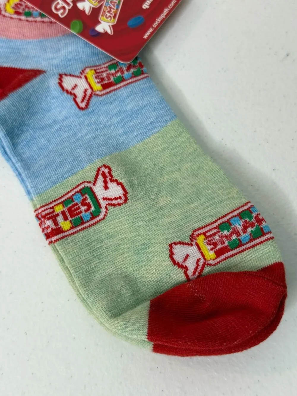 Smarties Candy Quarter Crew Socks Pastel Novelty Graphic New